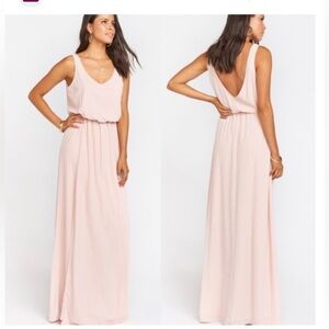 Show Me Your MuMu Kendall Dusk Pink Blush Backless V-Neck Maxi Dress Bridesmaid